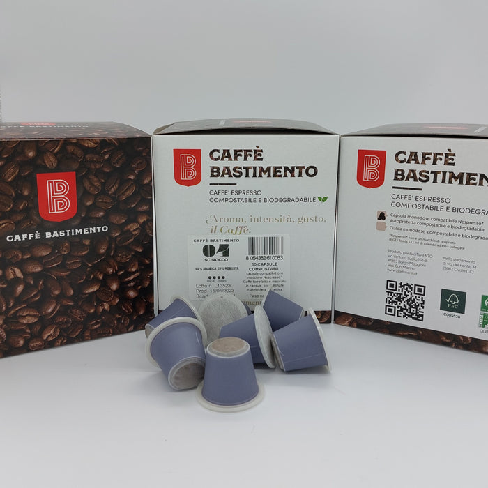 SCIROCCO CAFFE' IN CAPSULE COMPOSTABILI COMPATIBILI * NESPRESSO