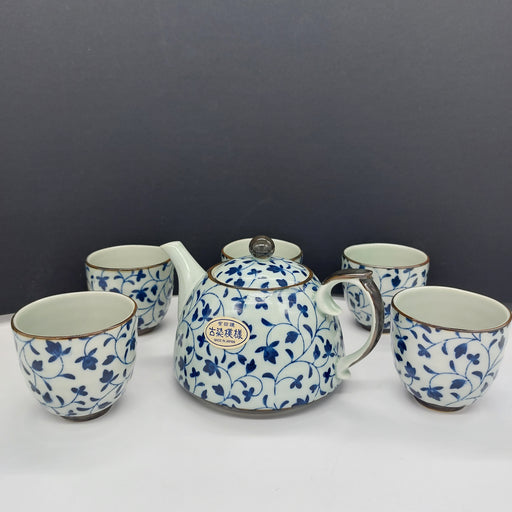 TEA SETFLOWER BLUE 5 TAZZE JAPANESE